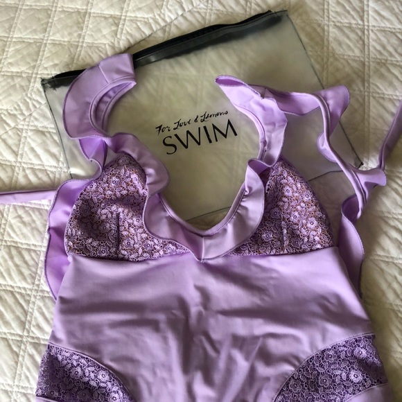 For Love and Lemons Daiquiri Lace One Piece & Bag - Picture 4 of 4